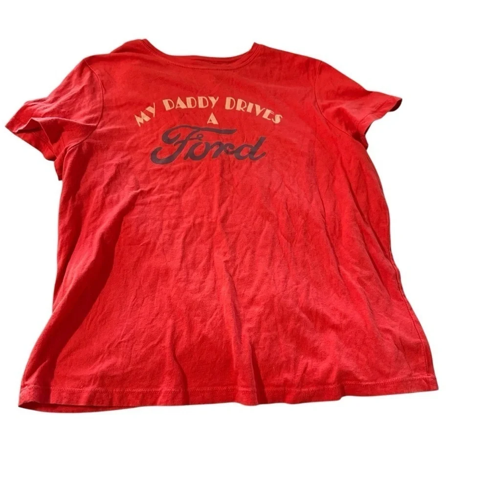 Ford Red Short Sleeve Tee Casual Cotton